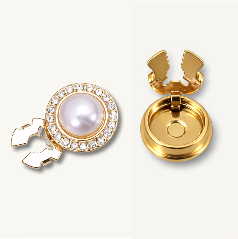 Couvre-Bouton Perle Cristal