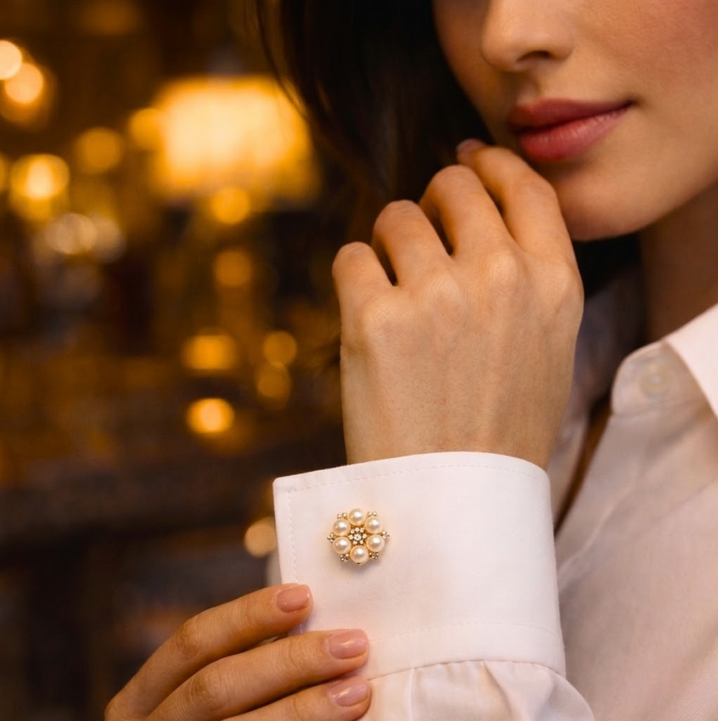 Couvre-Bouton Perles & Diamants