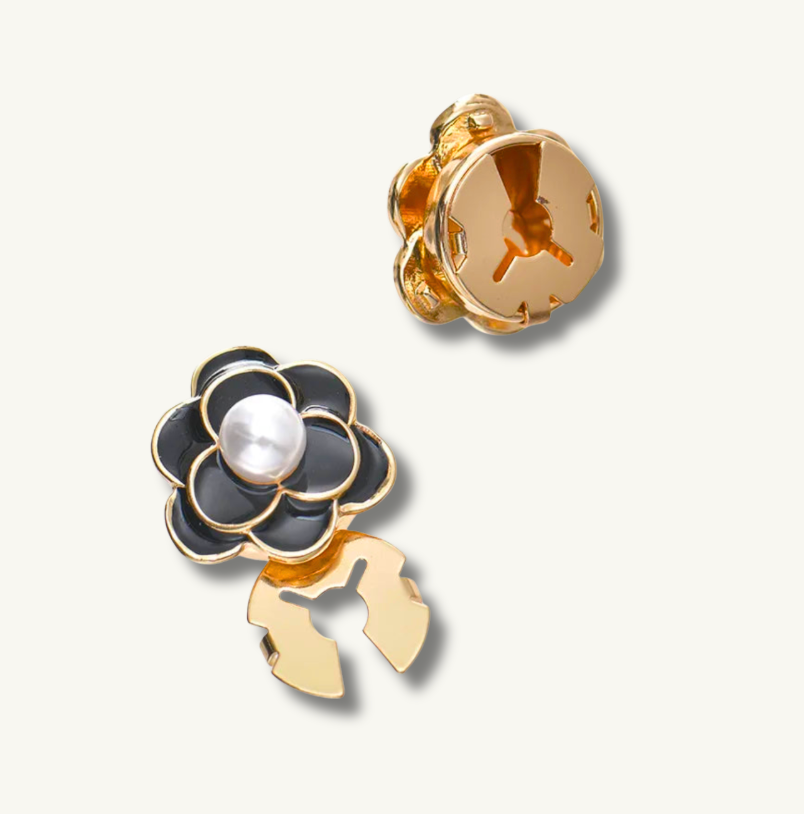 Couvre-Bouton Fleur Ying-Yang